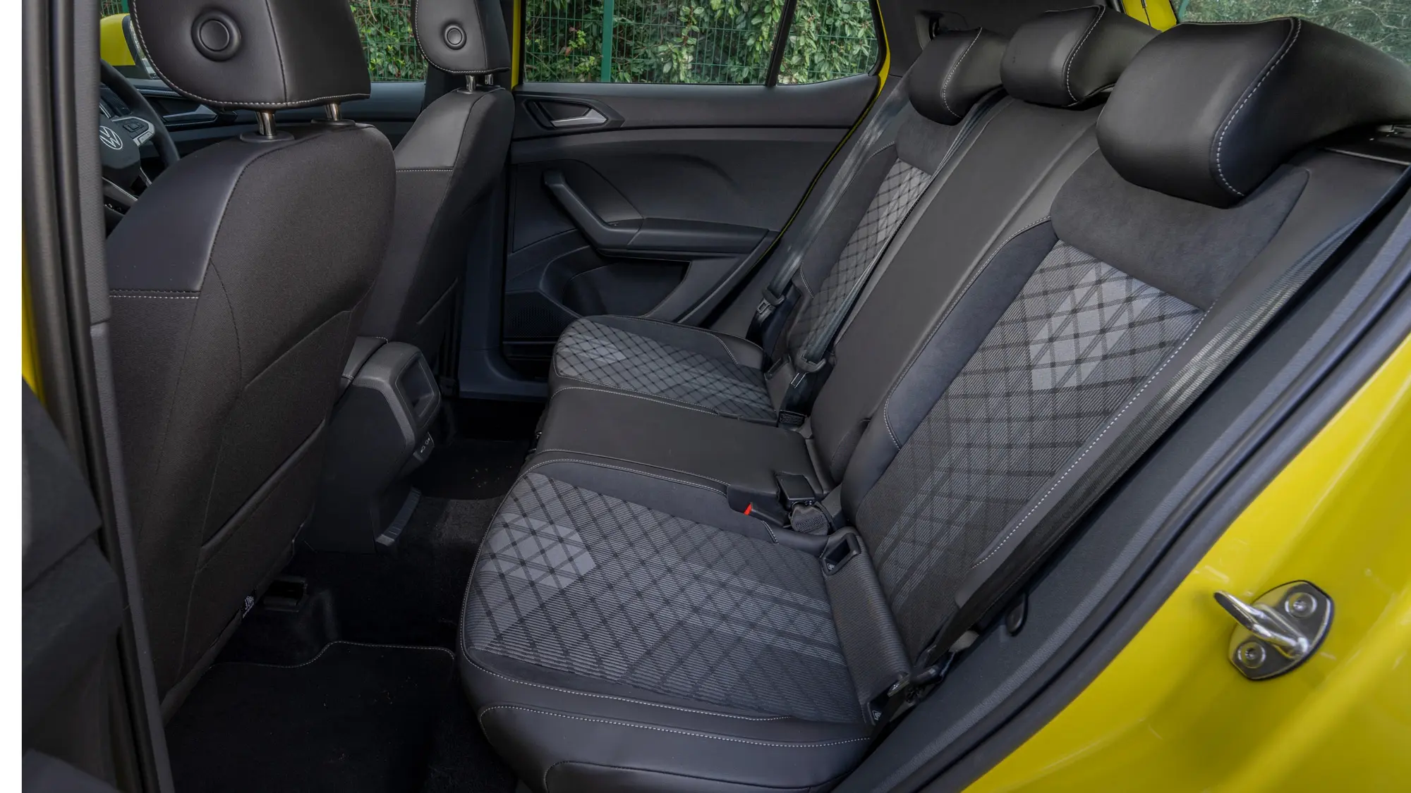 Volkswagen T-Cross rear seats black fabric detail