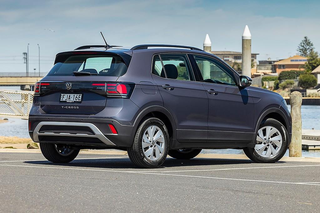 Volkswagen T-Cross grey side profile parked